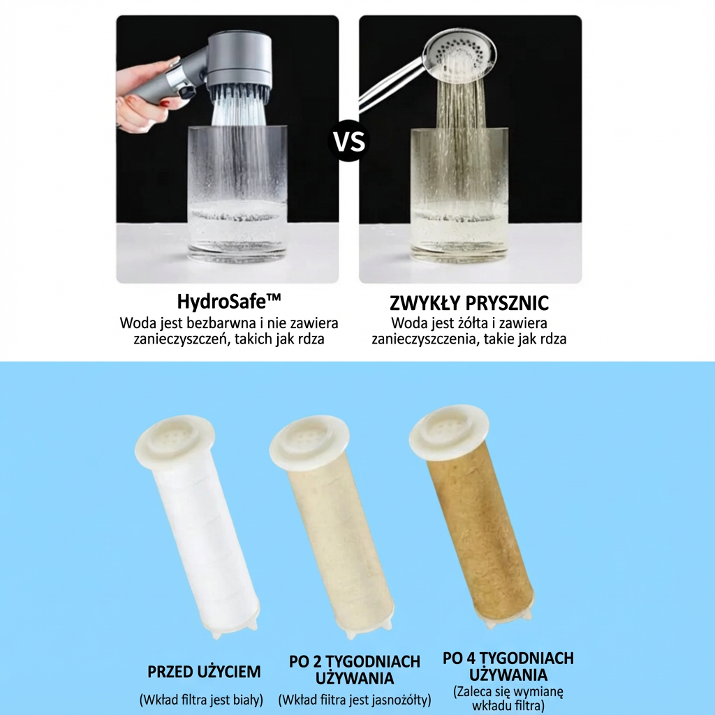 HydroAura - Słuchawka prysznicowa z filtrem wody